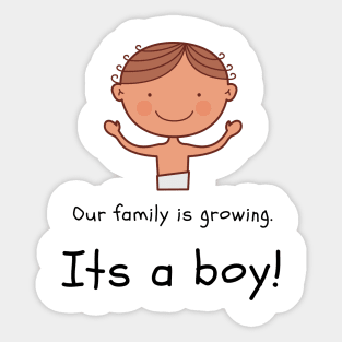 Love this 'Our family is growing. Its a boy' t-shirt! Sticker